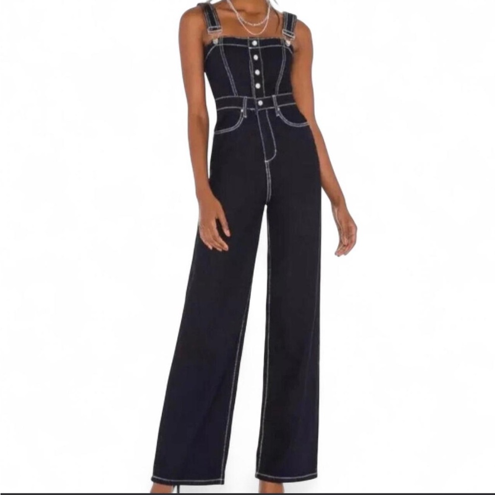 WEWOREWHAT Women's Bustier Jumpsuit Indigo Blue Size 0
